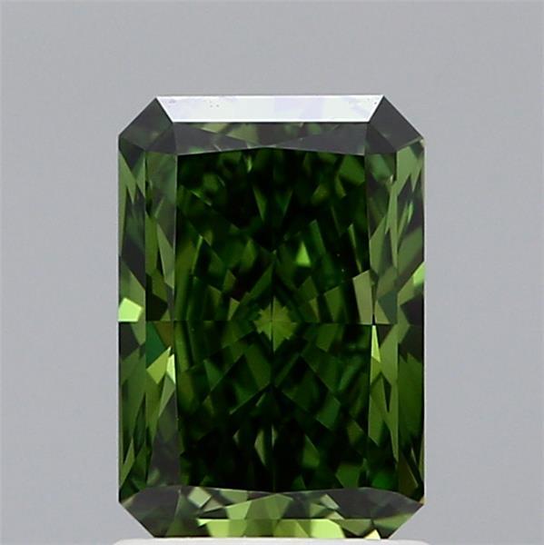 1.41 Ct. Fancy Vivid Green Radiant Lab Grown Diamond