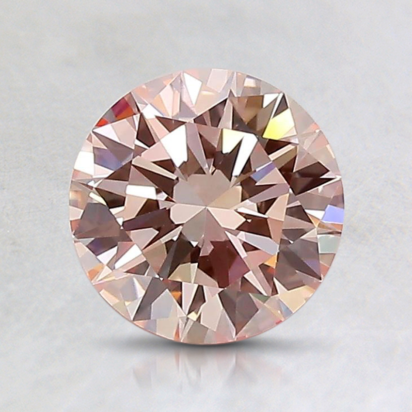 1.12 Ct. Light Orangy Pink Round Lab Grown Diamond