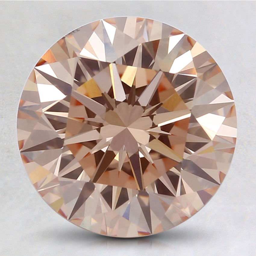 2.56 Ct. Fancy Light Orangy Pink Round Lab Grown Diamond