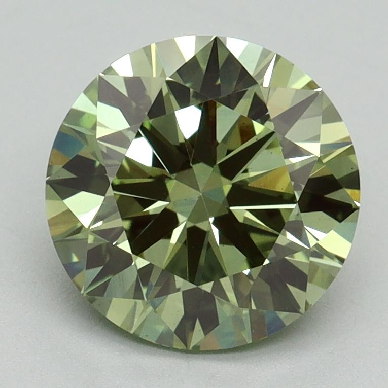 2.10 Ct. Fancy Vivid Green Round Lab Grown Diamond