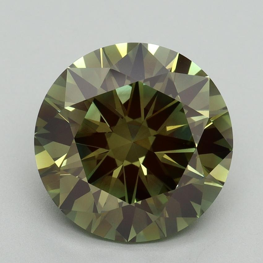 5.10 Ct. Fancy Vivid Green Round Lab Grown Diamond