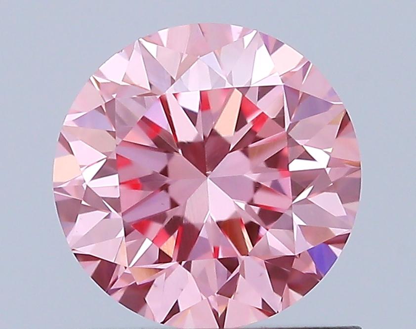 0.90 Ct. Fancy Vivid Pink Round Lab Grown Diamond