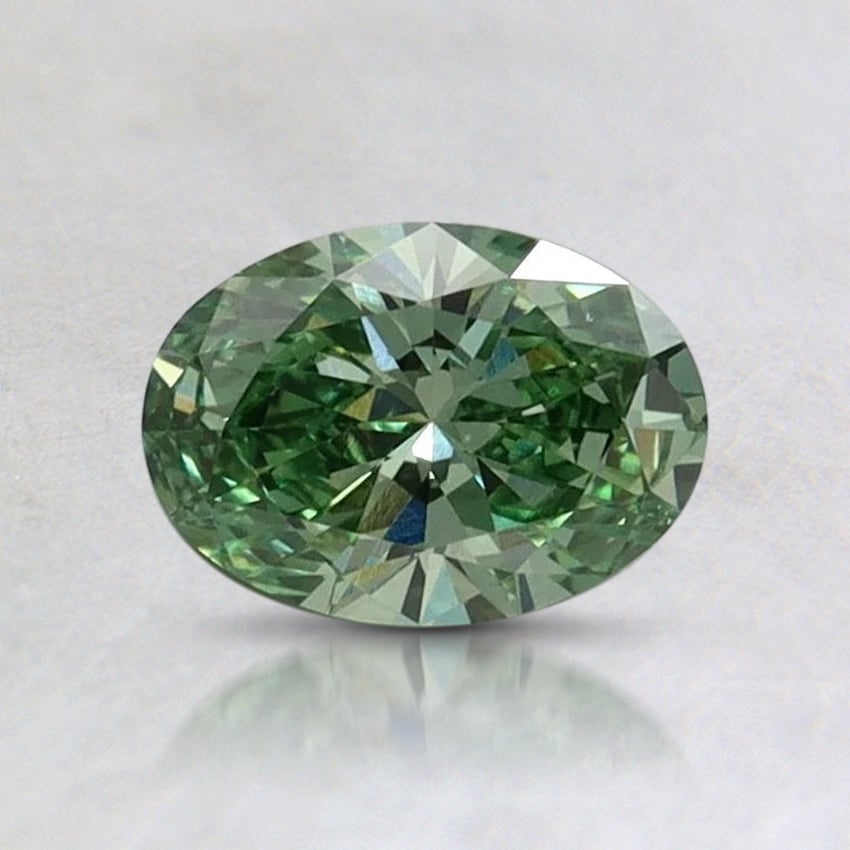 0.60 Ct. Fancy Vivid Green Oval Lab Grown Diamond