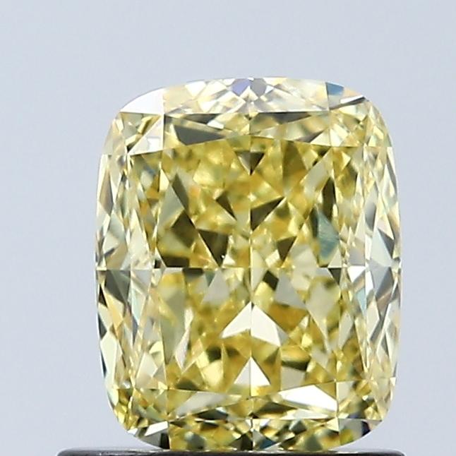 1.05 Ct. Fancy Vivid Yellow Cushion Lab Grown Diamond