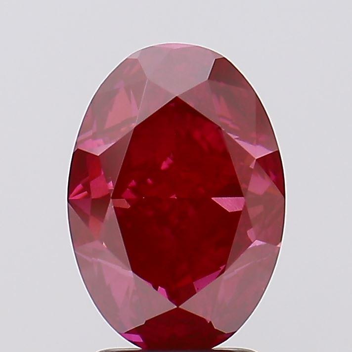 3.27 Ct. Fancy Vivid Pink Oval Lab Grown Diamond