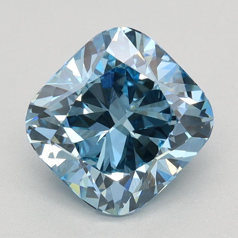 1.59 Ct. Fancy Vivid Blue Cushion Lab Grown Diamond
