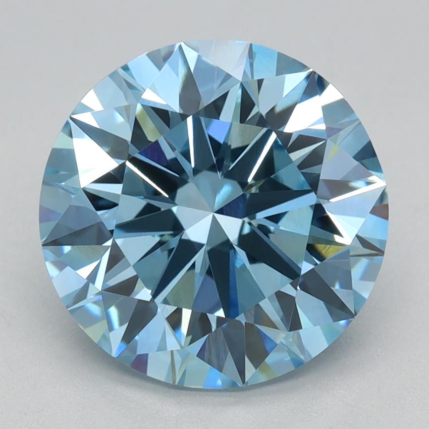 3.06 Ct. Fancy Vivid Blue Round Lab Grown Diamond