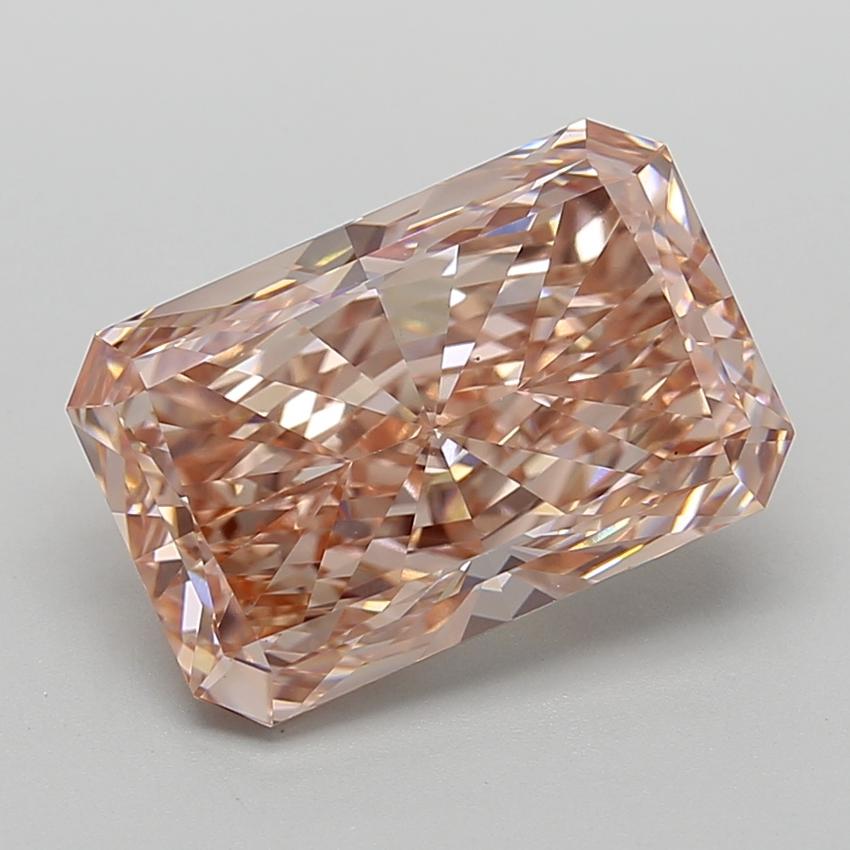 7.00 Ct. Fancy Intense Brownish Pink Radiant Lab Grown Diamond