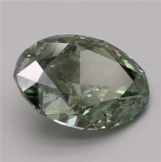 5.29 Ct. Fancy Vivid Green Oval Lab Grown Diamond