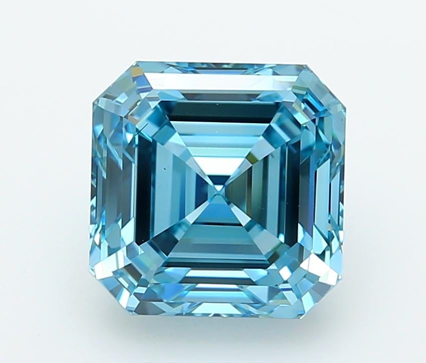 4.99 Ct. Fancy Vivid  Blue Asscher Lab Grown Diamond