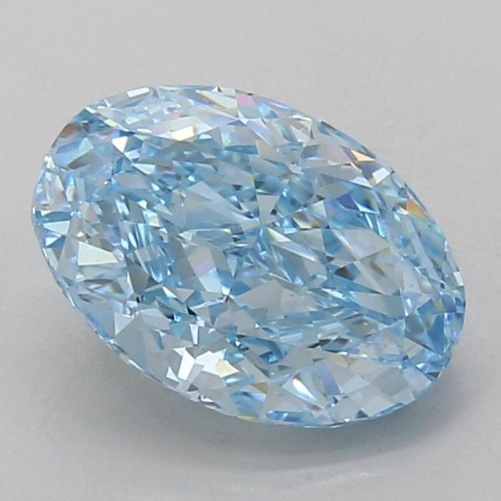 3.10 Ct. Fancy Vivid Blue Oval Lab Grown Diamond