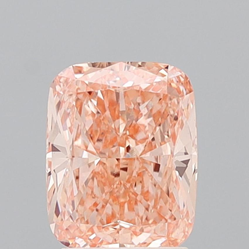 2.42 Ct. Fancy Intense Pinkish Orange Cushion Lab Grown Diamond