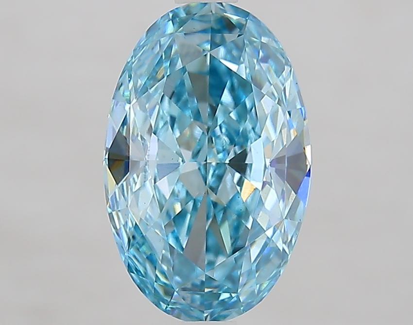 2.90 Ct. Fancy Vivid Blue Oval Lab Grown Diamond