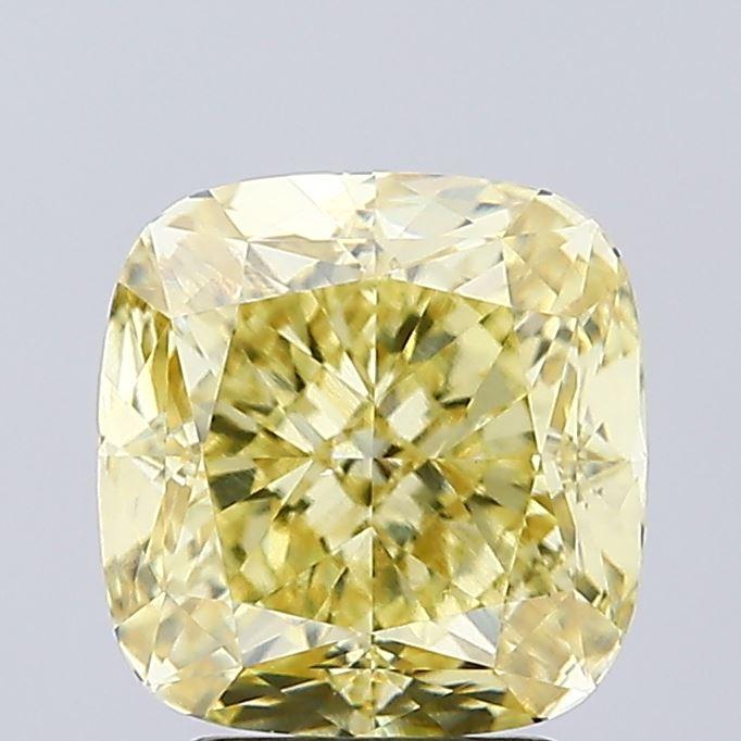 3.55 Ct. Fancy Intense Yellow Cushion Lab Grown Diamond