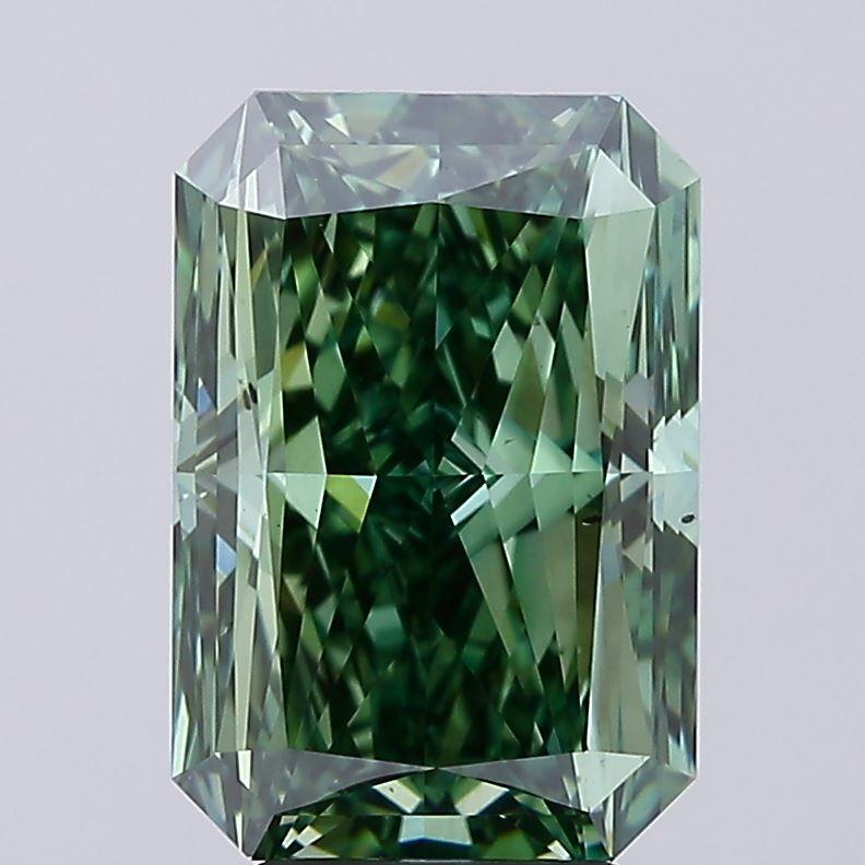 4.99 Ct. Fancy Vivid Green Radiant Lab Grown Diamond
