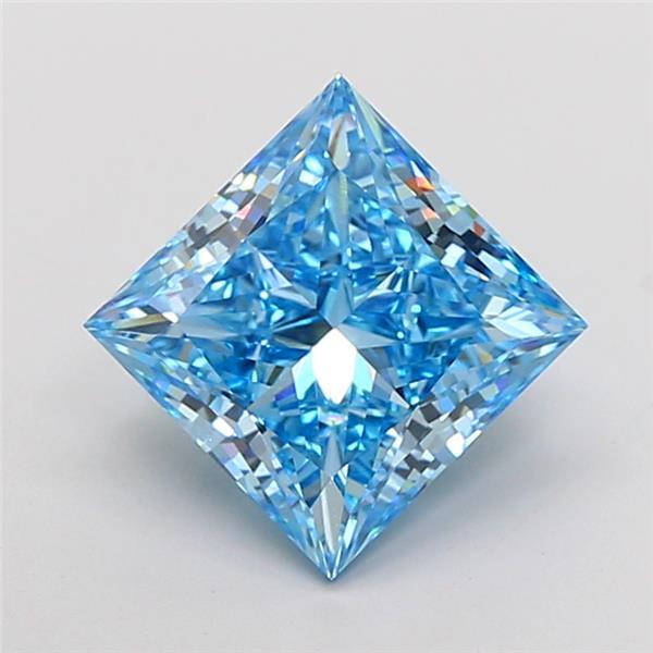5.01 Ct. Fancy Vivid Blue Princess Lab Grown Diamond