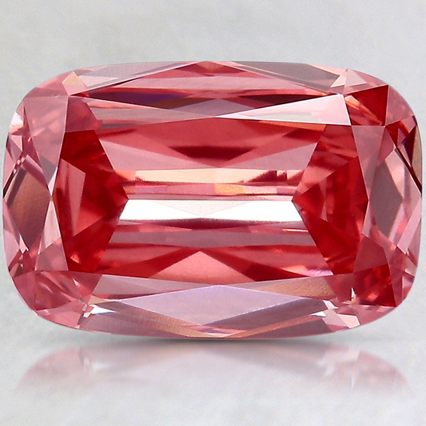 3.42 Ct. Fancy Orangy Red Cushion Lab Created Diamond