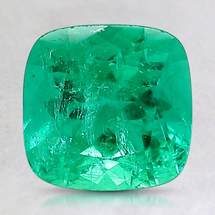 8.4x8.3mm Cushion Colombian Emerald