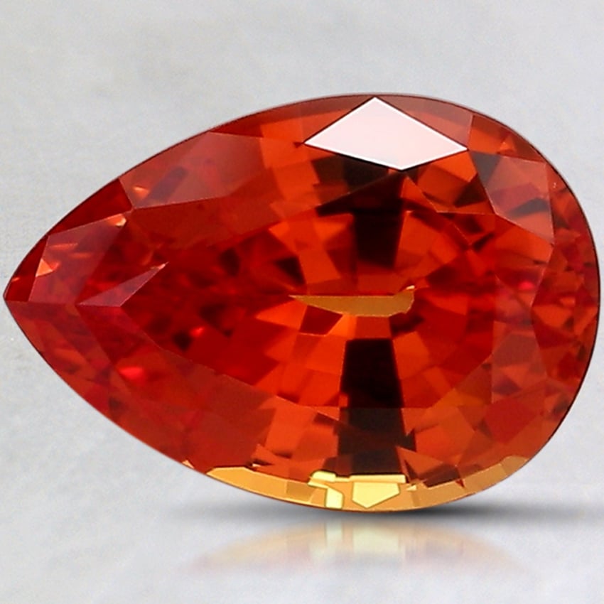 10x7mm Orange Pear Lab Grown Sapphire