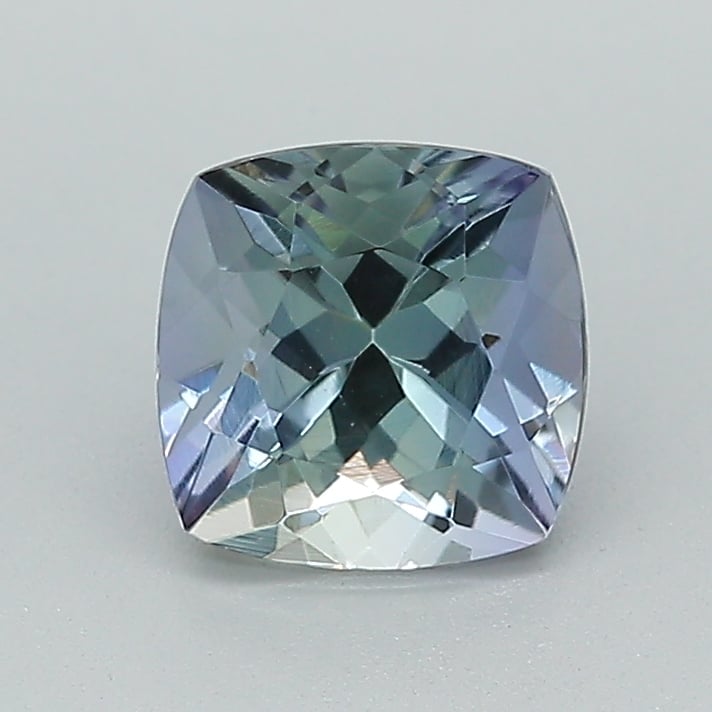 6.5x6.4mm Unheated Parti-Color Cushion Tanzanite