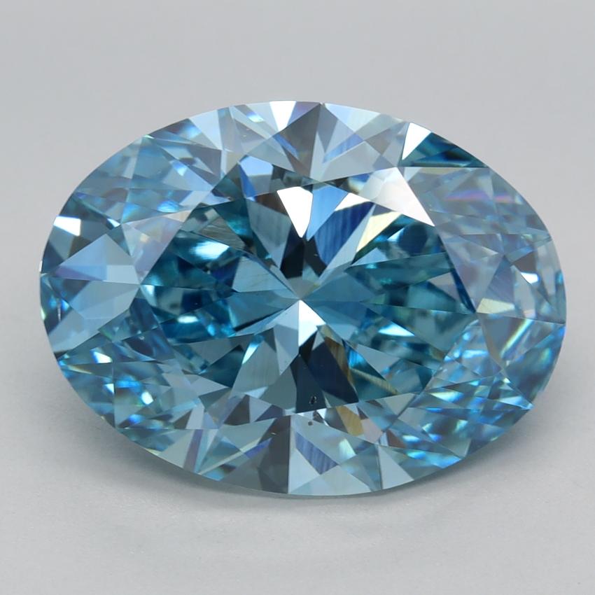 5.50 Ct. Fancy Vivid Blue Oval Lab Grown Diamond