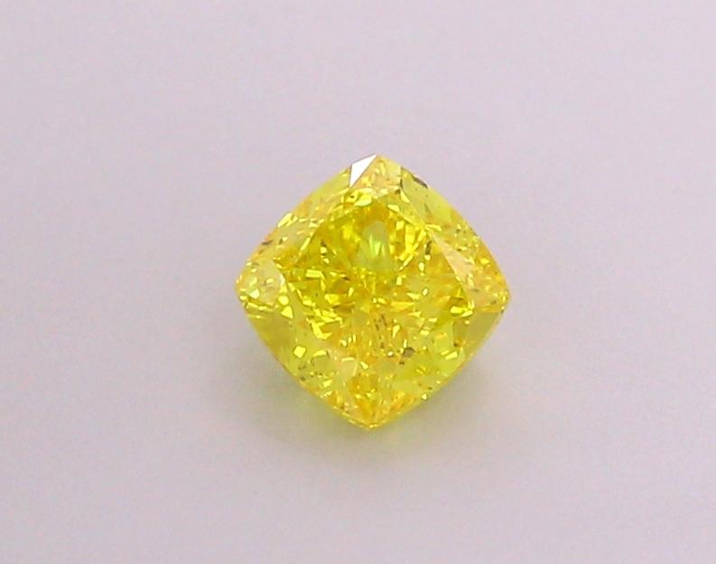 1.04 Ct. Fancy Vivid Yellow Cushion Lab Grown Diamond