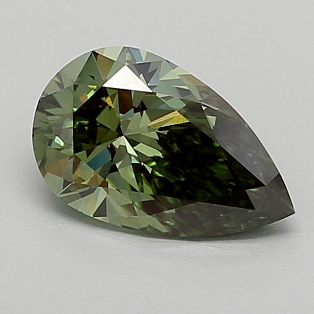 1.51 Ct. Fancy Vivid  Green Pear Lab Grown Diamond