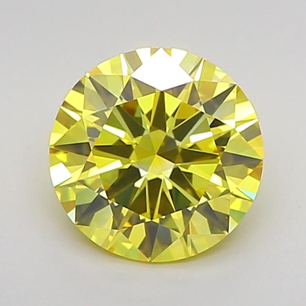 1.36 Ct. Fancy Vivid Yellow Round Lab Grown Diamond
