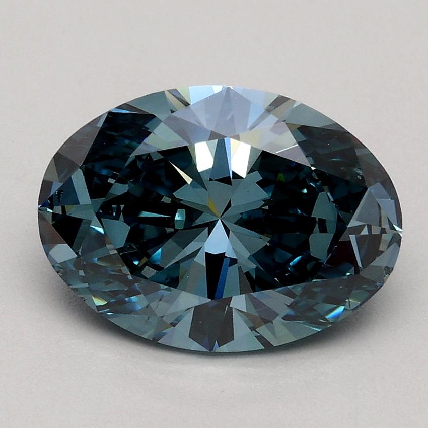 1.71 Ct. Fancy Vivid Blue Oval Lab Grown Diamond
