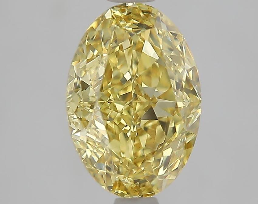 2.09 Ct. Fancy Intense  Yellow Oval Lab Grown Diamond