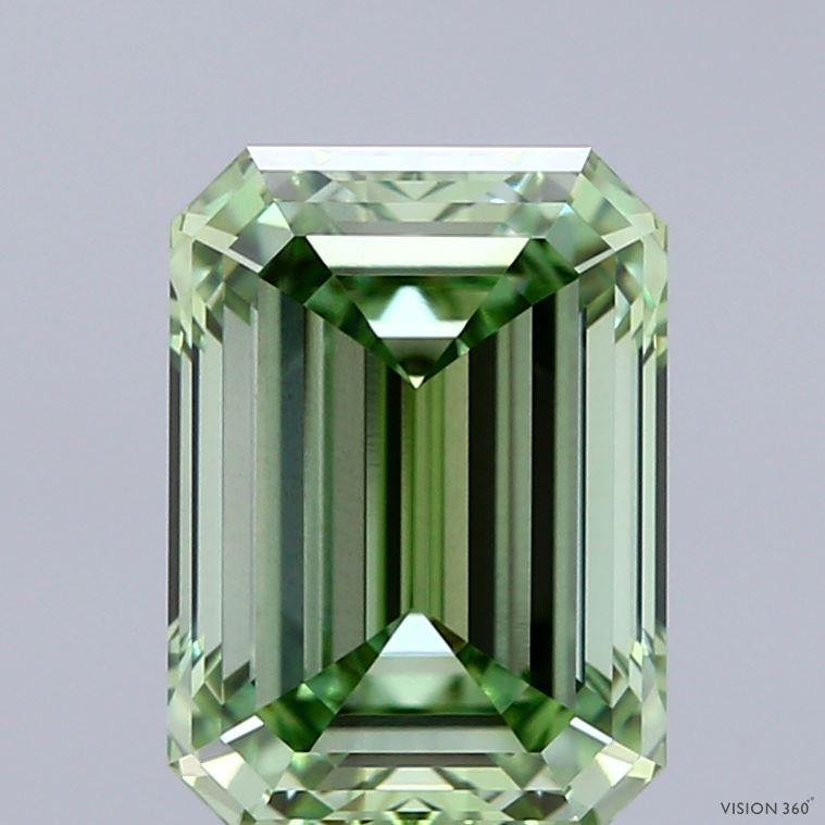 3.30 Ct. Fancy Vivid Green Emerald Lab Grown Diamond