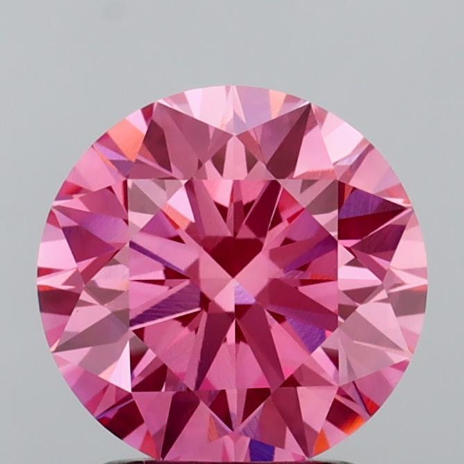 2.07 Ct. Fancy Vivid Pink Round Lab Grown Diamond