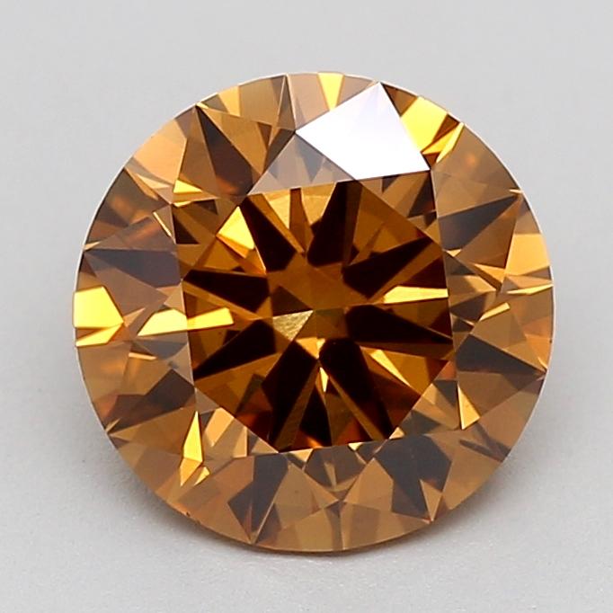 2.02 Ct. Fancy Orangy Brown Round Lab Grown Diamond