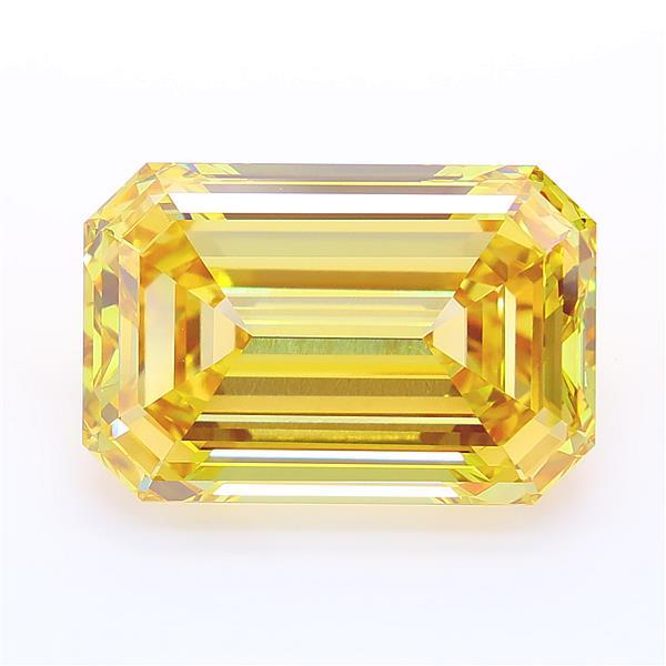 15.09 Ct. Fancy Vivid Yellow Emerald Lab Grown Diamond