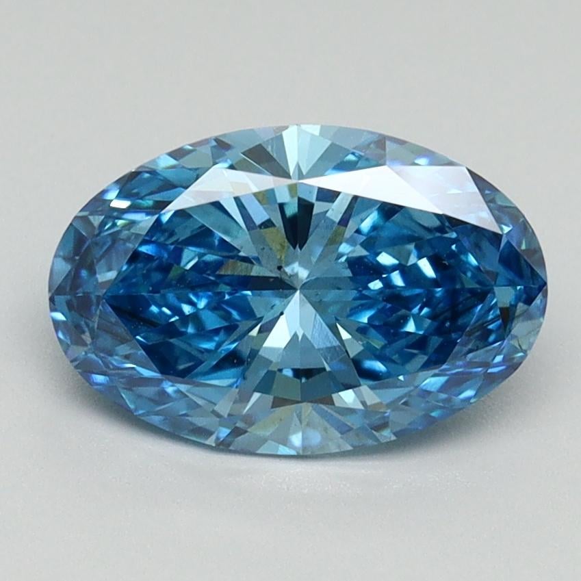 1.59 Ct. Fancy Vivid Malibu Blue Oval Lab Grown Diamond