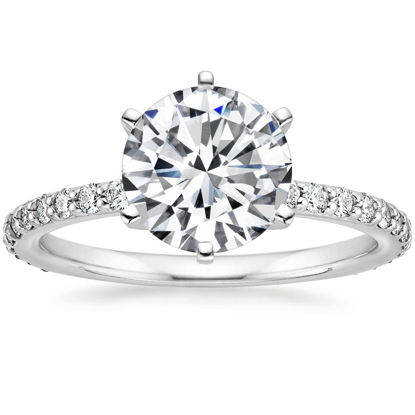 18K White Gold Luxe Petite Shared Prong Diamond Ring (1/3 ct. tw.), large top view