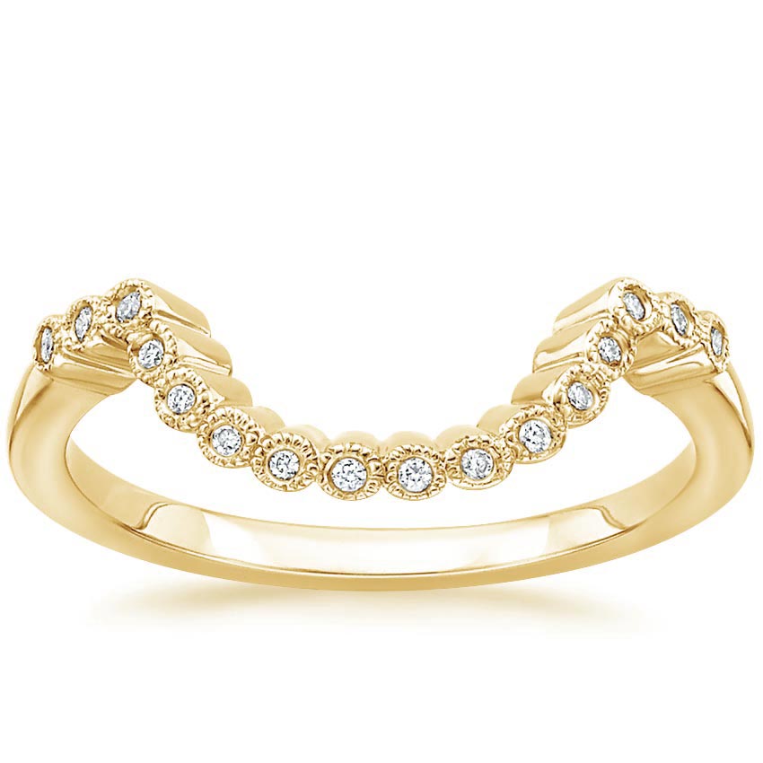 18K Yellow Gold Alvadora Contoured Diamond Ring, large top view