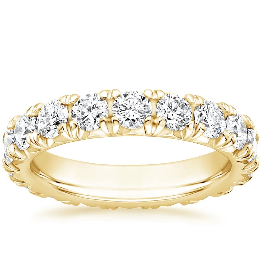 French Pavé Eternity Lab Diamond Ring (3 ct. tw.) in 18K White Gold