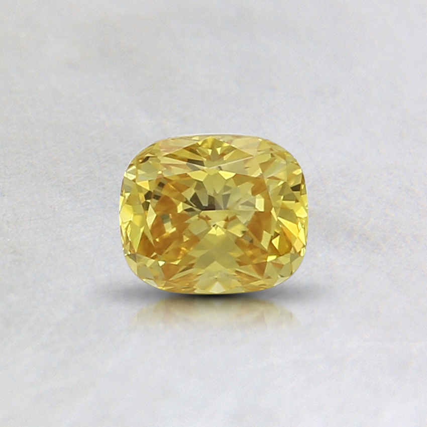 0.34 Ct. Fancy Vivid Yellow Cushion Lab Grown Diamond