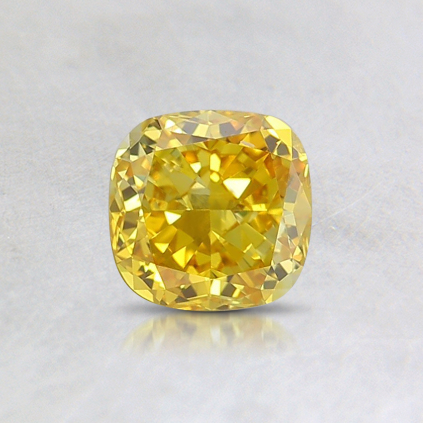 0.54 Ct. Fancy Vivid Yellow Cushion Lab Grown Diamond