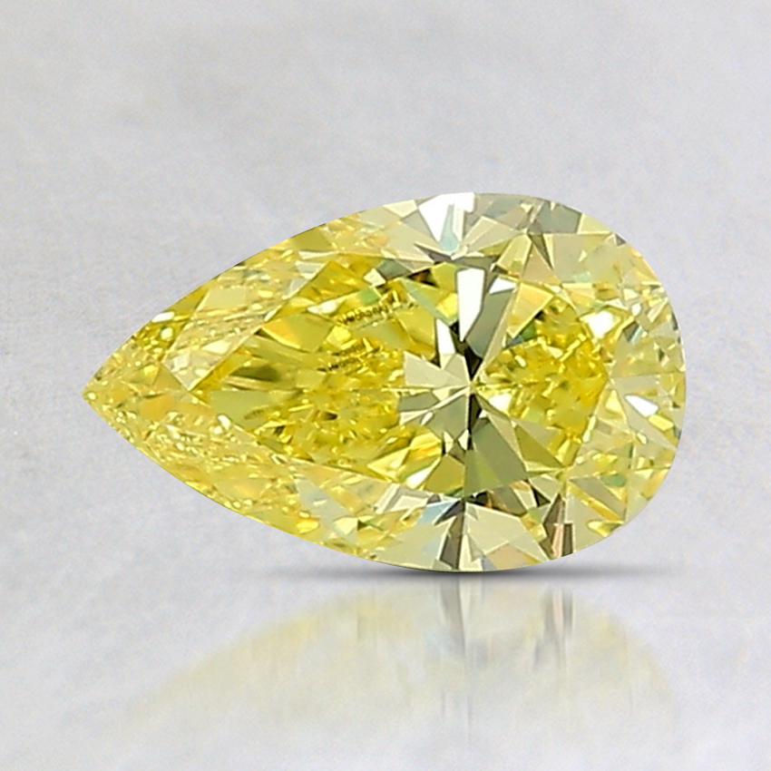 0.65 Ct. Fancy Vivid Yellow Pear Lab Created Diamond