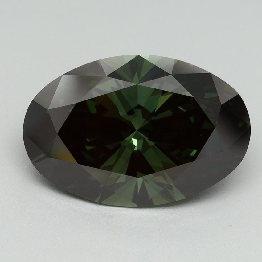 5.08 Ct. Fancy Deep Green Oval Lab Grown Diamond