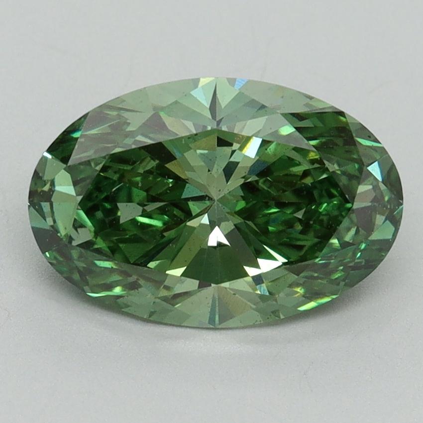 2.19 Ct. Fancy Vivid Pacific Green Oval Lab Grown Diamond