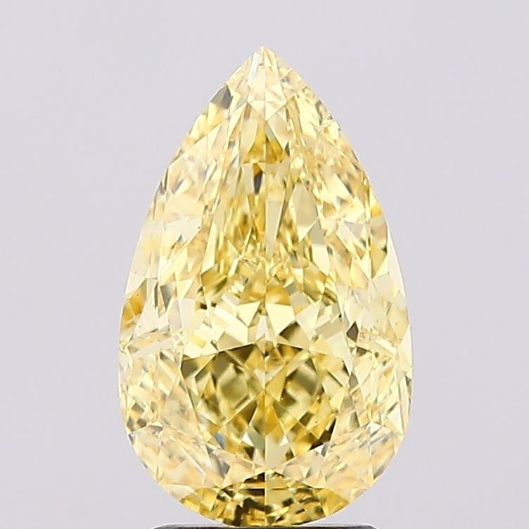 2.95 Ct. Fancy Vivid Yellow Pear Lab Grown Diamond