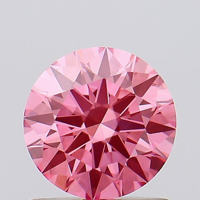 0.74 Ct. Fancy Vivid Pink Round Lab Grown Diamond