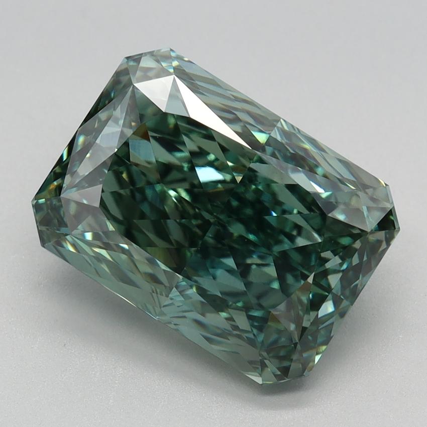 4.27 Ct. Fancy Vivid Green Radiant Lab Grown Diamond