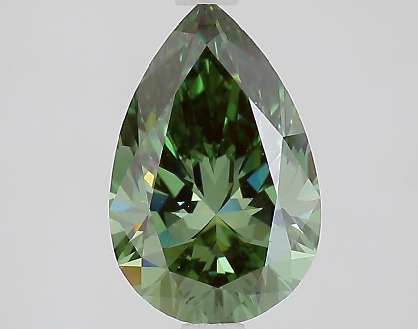 2.03 Ct. Fancy Vivid Green Pear Lab Grown Diamond