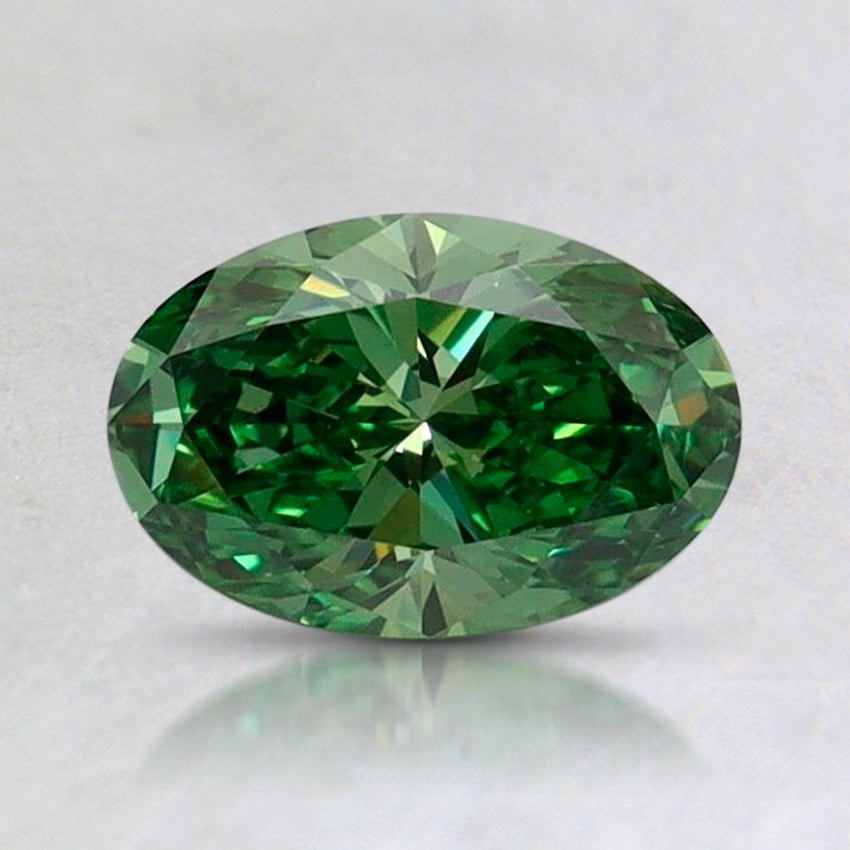 0.84 Ct. Fancy Vivid Green Oval Lab Grown Diamond