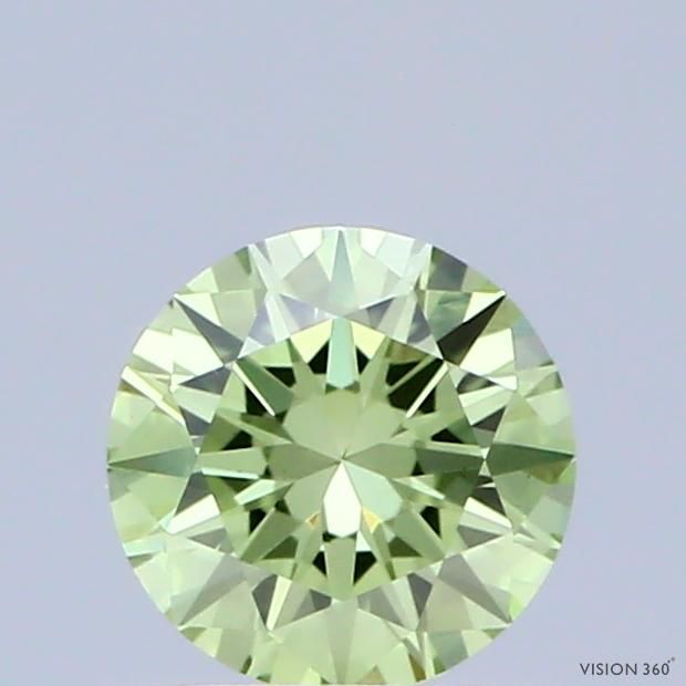 0.46 Ct. Fancy Vivid Green Round Lab Grown Diamond