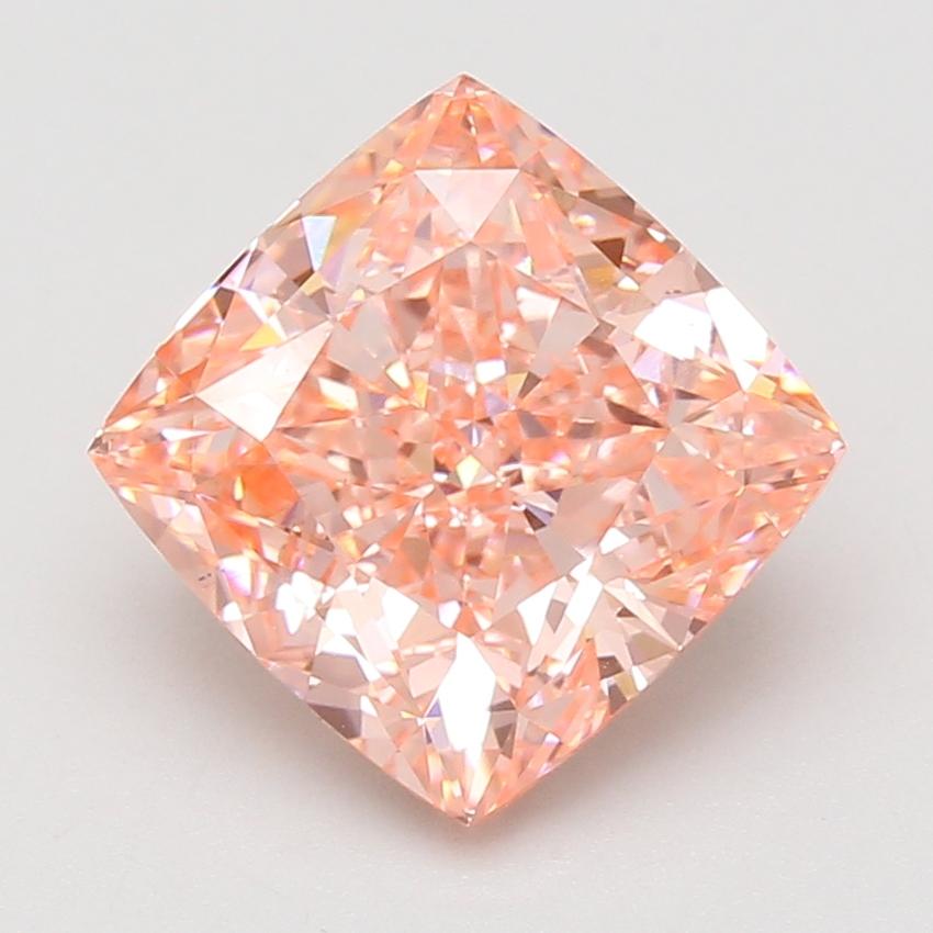 5.00 Ct. Fancy Vivid Pink Cushion Lab Grown Diamond